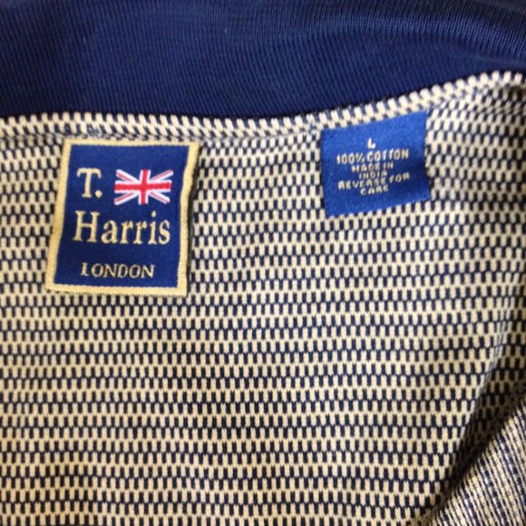 T.Harris Polo Shirt Size Large S/S Beige - Picture 8 of 8